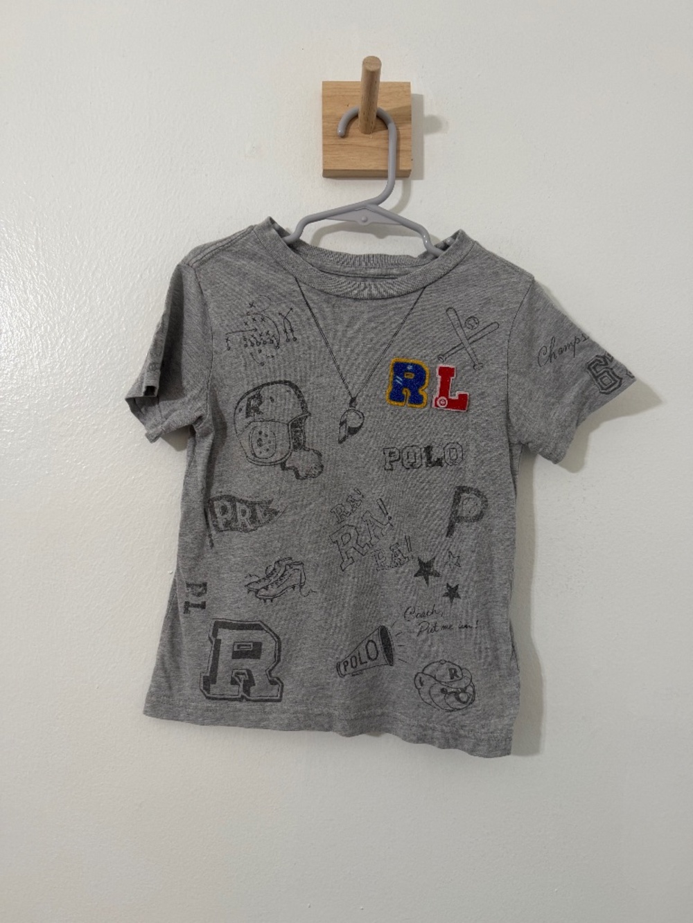 Polo Ralph Lauren Grey Sports Graphic T Shirt Athletic